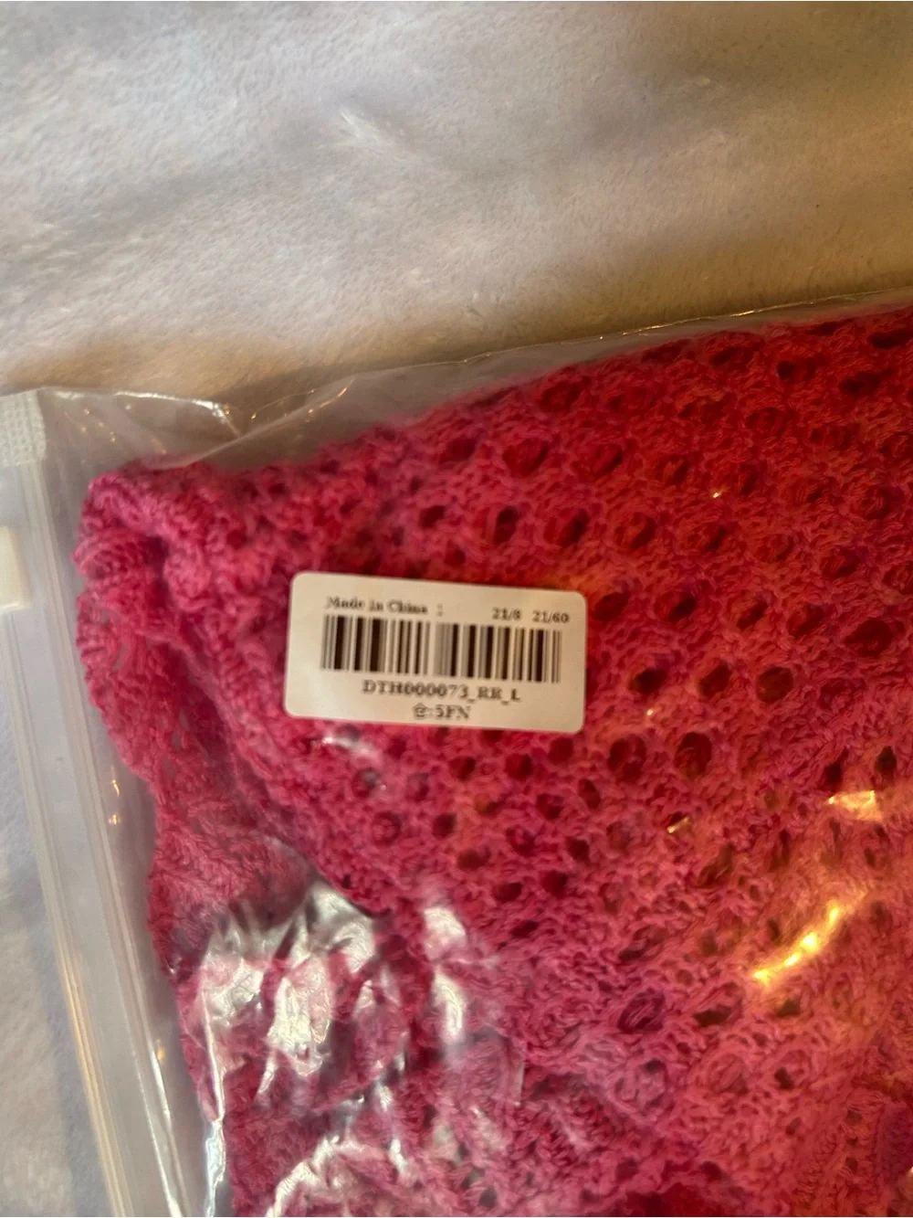 Women's Hot Pink Crochet Swim Cover-Up Tunic